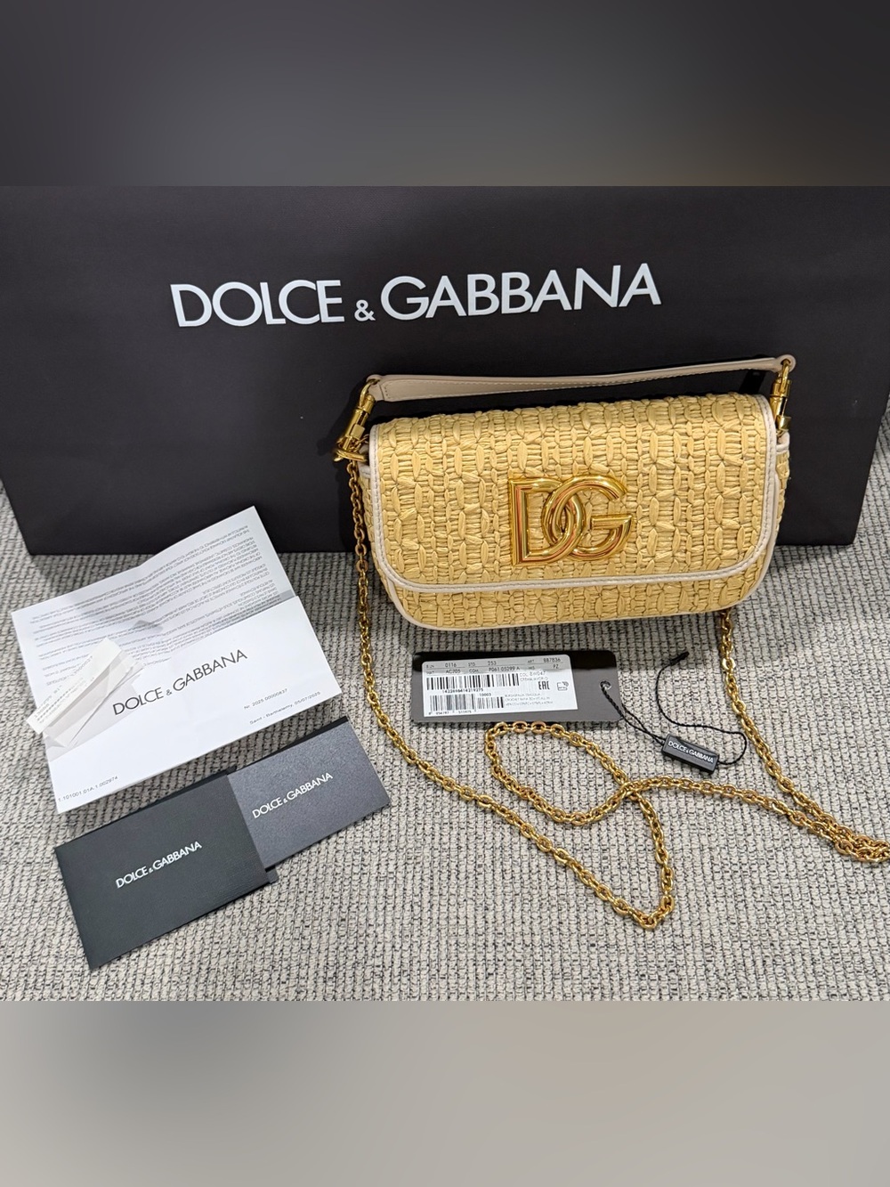 DOLCE & GABBANA Rafia Crochet Shoulder Bag MINT!